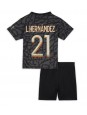 Billige Paris Saint-Germain Lucas Hernandez #21 Tredjedraktsett Barn 2023-24 Kortermet (+ Korte bukser)